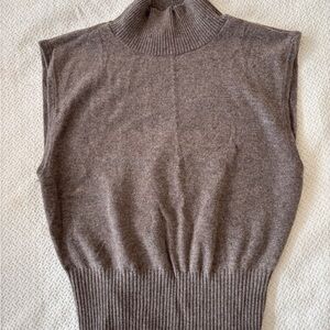 Reformation Brown Sleeveless Turtleneck Sweater Vest